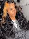 Dorsanee Black With Brown Skunk Stripe Body Wave Virgin Human Hair Wig