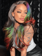 Dorsanee Black With Purple Green Blue Red Multi Color Lace Front Human Hair Wig