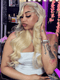 Dorsanee Blonde With Black Highlight Streaks 13x4 HD Lace Front Human Hair Wigs