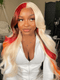 Dorsanee Cooper Red Brown Orange Streaks Color 200 Density Remy Human Hair Wig