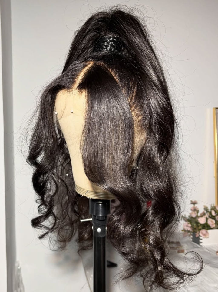 Dorsanee Full Lace Free Part Anywhere Updo Ponytails Buns Friendly Wavy Human Hair Wigs