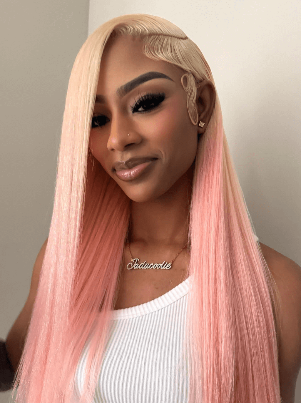 Dorsanee Ombre Blonde Light Pink Bone Straight 13x4 Lace Front Human Hair Wigs