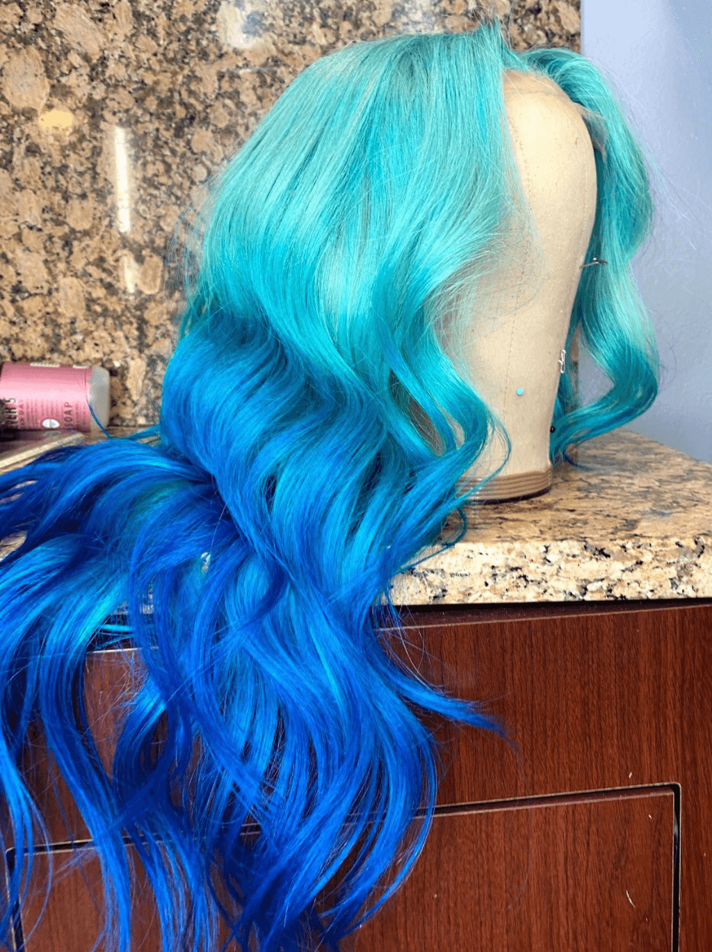 Dorsanee Ombre Light Dark Blue 13x4 Lace Front Virgin Human Hair Wigs