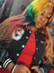 Dorsanee Ombre Yellow Green Red Brown Streaks Lace Front Virgin Human Hair Wigs