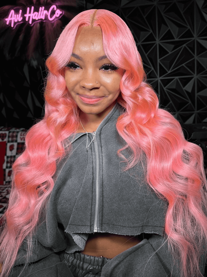 Dorsanee Pink Body Wave 13X4 HD Lace Front Virgin Human Hair Wigs 200 Density