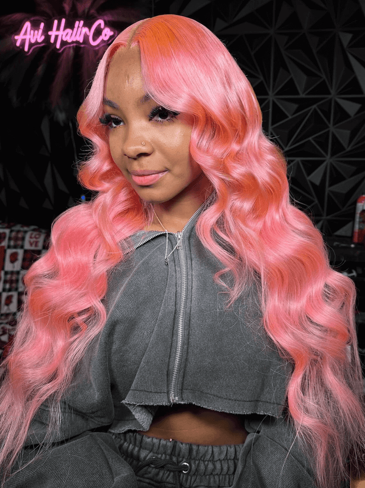 Dorsanee Pink Body Wave 13X4 HD Lace Front Virgin Human Hair Wigs 200 Density