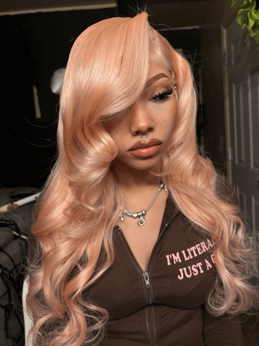 Dorsanee Pinkish Gold Strawbeerry Honey Blonde Body Wave Virgin Human Hair Wigs