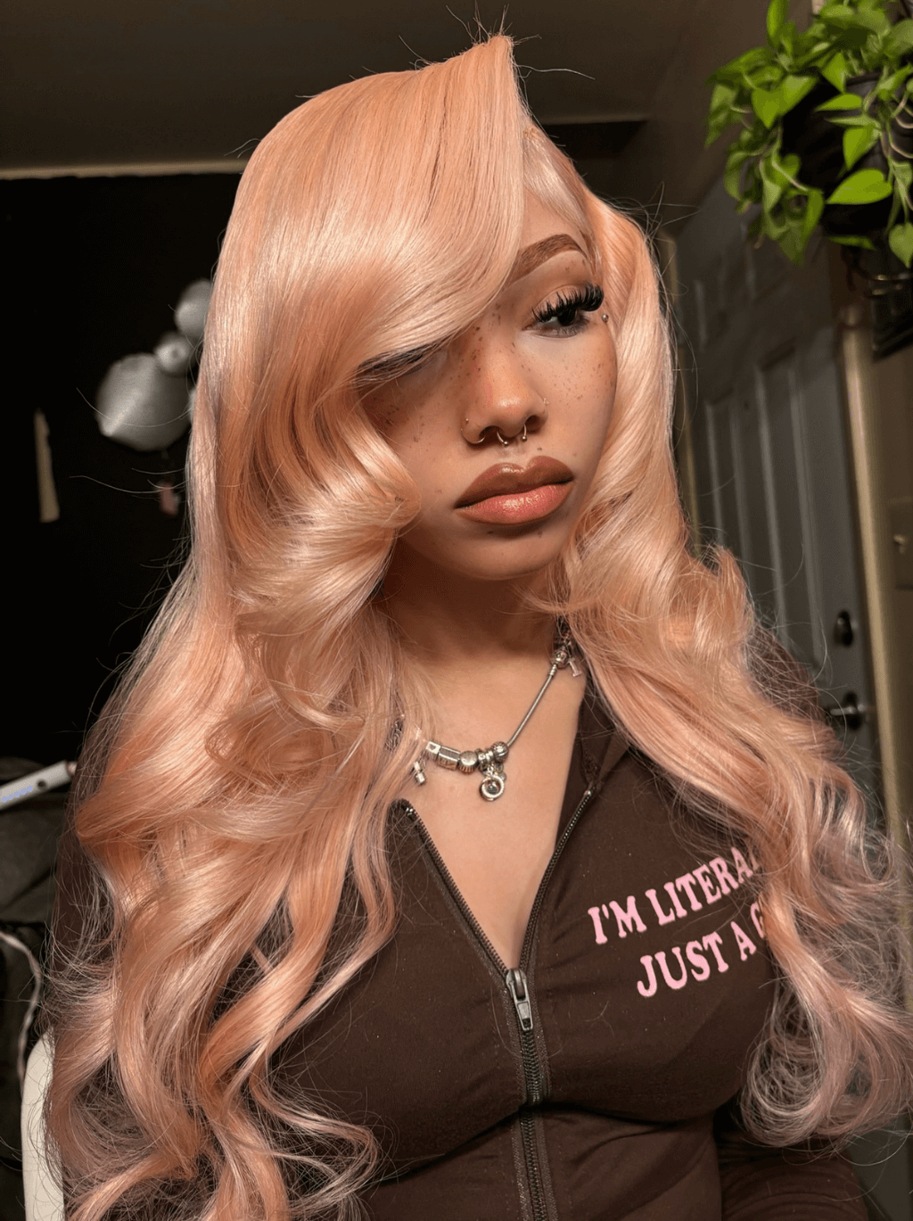 Dorsanee Pinkish Gold Strawbeerry Honey Blonde Body Wave Virgin Human Hair Wigs