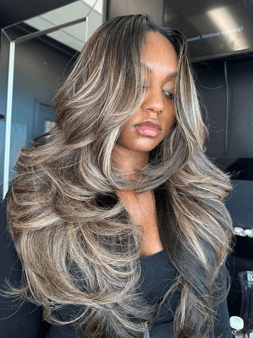 Dorsanee Platinum Blonde Brown Highlights Lace Front Body Wave Human Hair Wig