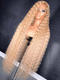 Dorsanee Platinum Strwberry Honey Blonde Deep Wave Curly Lace Front Hair Wigs