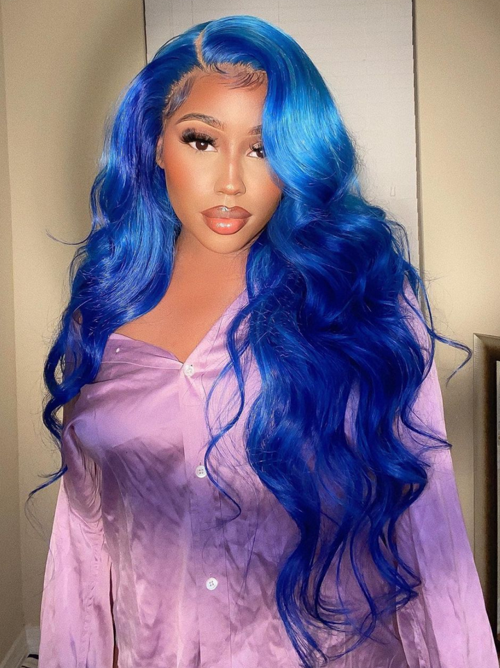 Dorsanee Royal Blue 200 Density 13x4 HD Lace Front Body Wave Virgin Human Hair Wigs