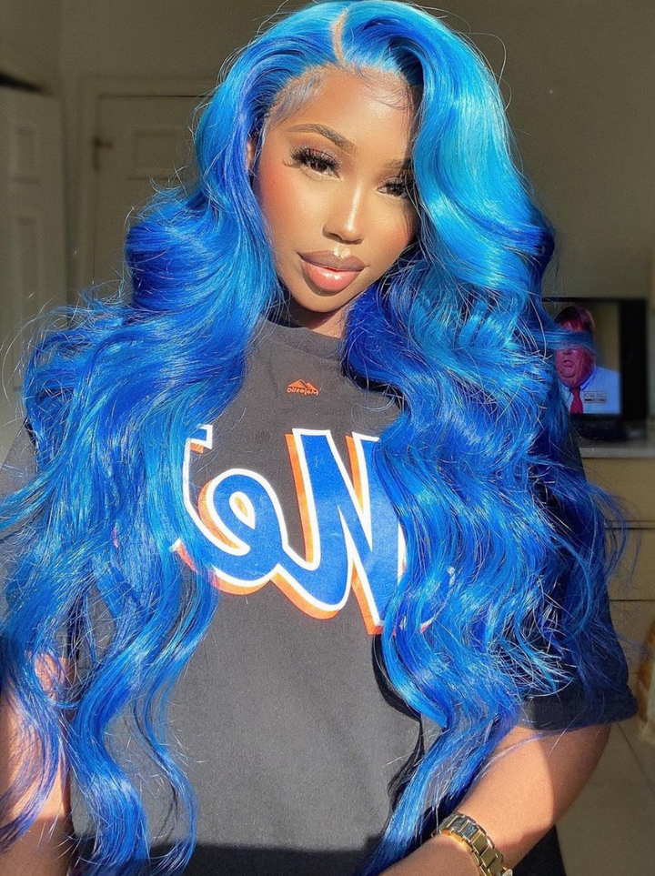 Dorsanee Royal Blue 200 Density 13x4 HD Lace Front Body Wave Virgin Human Hair Wigs