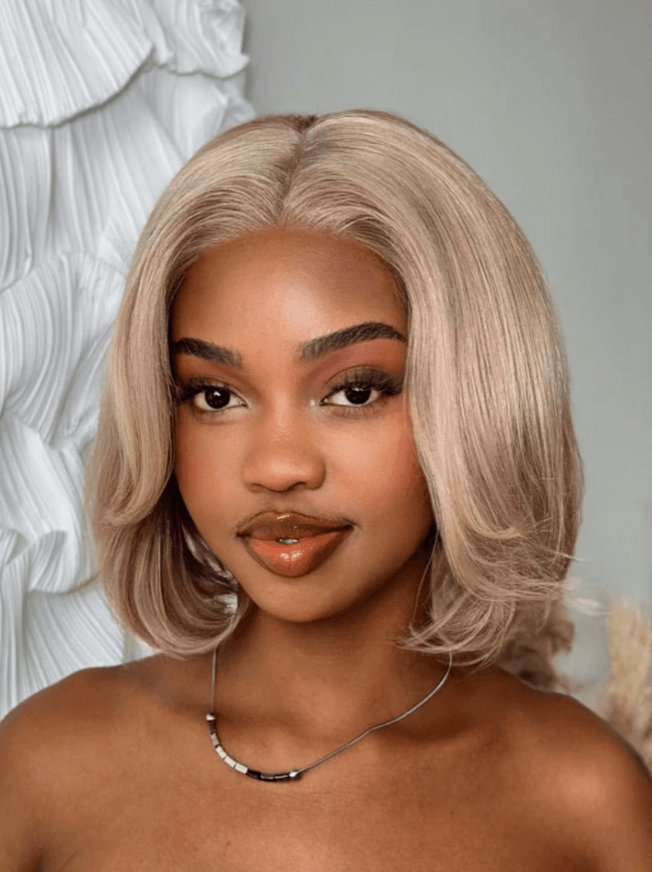 Dorsanee  Strawberry Honey Blonde Short Pixie Cut Bob 13x4 Lace Front Human Hair Wigs