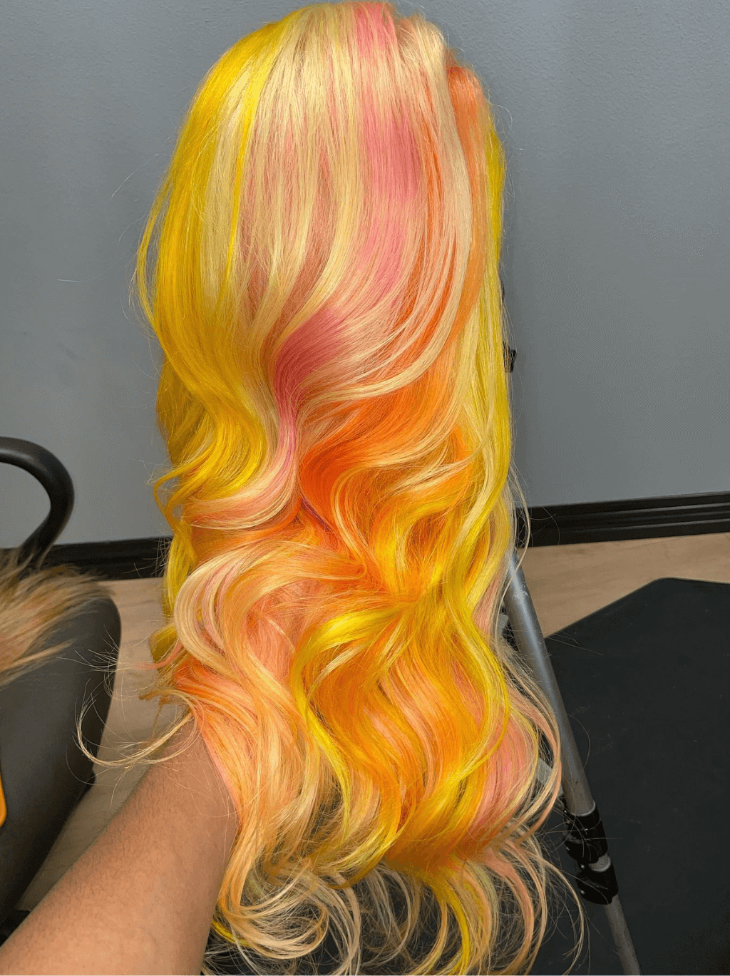 Dorsanee Yellow Pink Ginger Orange Multi Color 13x4 Lace Front Human Hair Wigs