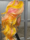 Dorsanee Yellow Pink Ginger Orange Multi Color 13x4 Lace Front Human Hair Wigs