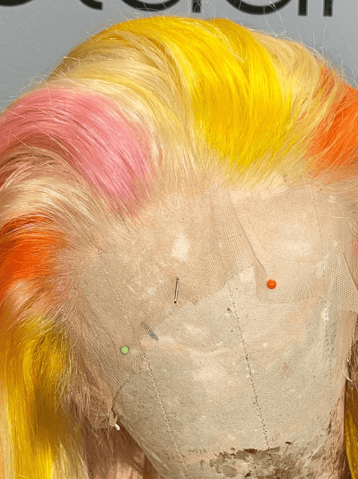 Dorsanee Yellow Pink Ginger Orange Multi Color 13x4 Lace Front Human Hair Wigs