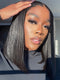 Dorsanee #1B Straight Short Bob Wig 4x4 Lace Closure Human Hair Wigs Per Plucked Baby Hair