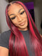 Dorsanee 1b/99J Burgundy Highlight 13×4 HD Lace Front Straight Human Hair Wigs Colored Hair For Women