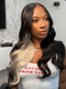 Dorsanee 200 Density Black With Blonde Streaks 13x4 Lace Front Virgin Human Hair Wigs