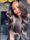 Dorsanee 250 300 Density Black With Brown Highlights 13x4 Lace Front Human Hair Wigs