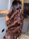 Dorsanee 250 300 Density Ombre Black Brown 13x4 Lace Front Wavy Human Hair Wigs