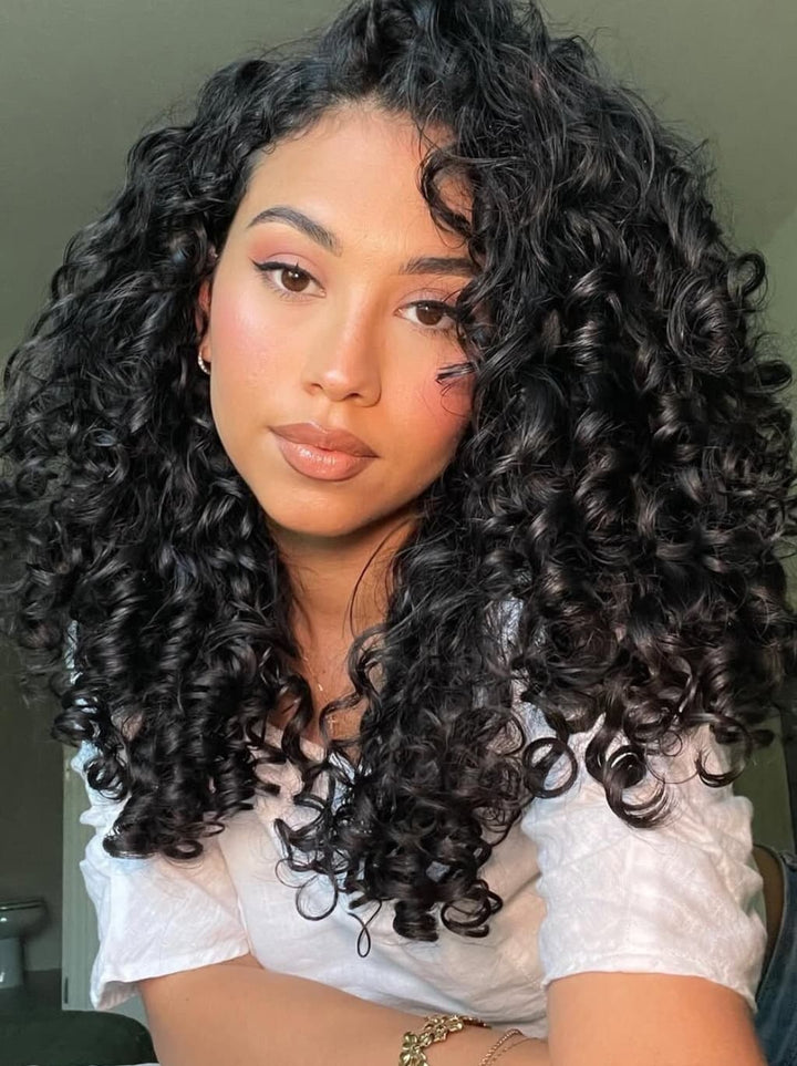 Dorsanee 250 300 Density Spiral Loose Curls 13x4 Lace Front Human Hair Wigs