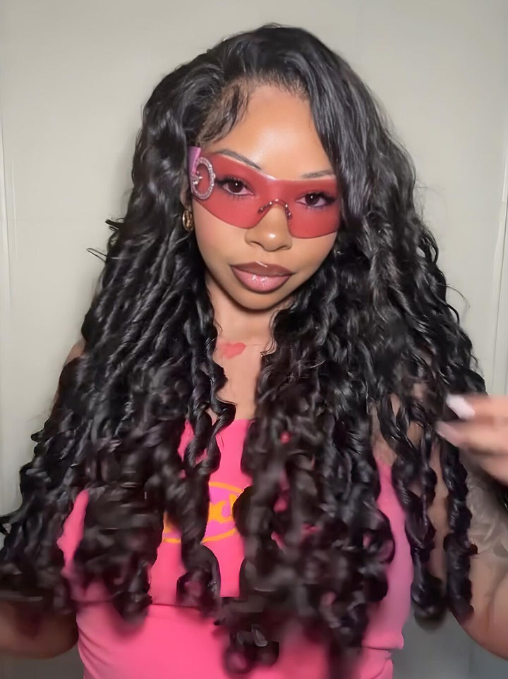 Dorsanee  250 300 Density Spiral Loose Wave 13X4 Lace Front Human Hair Wigs