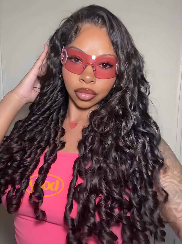 Dorsanee  250 300 Density Spiral Loose Wave 13X4 Lace Front Human Hair Wigs
