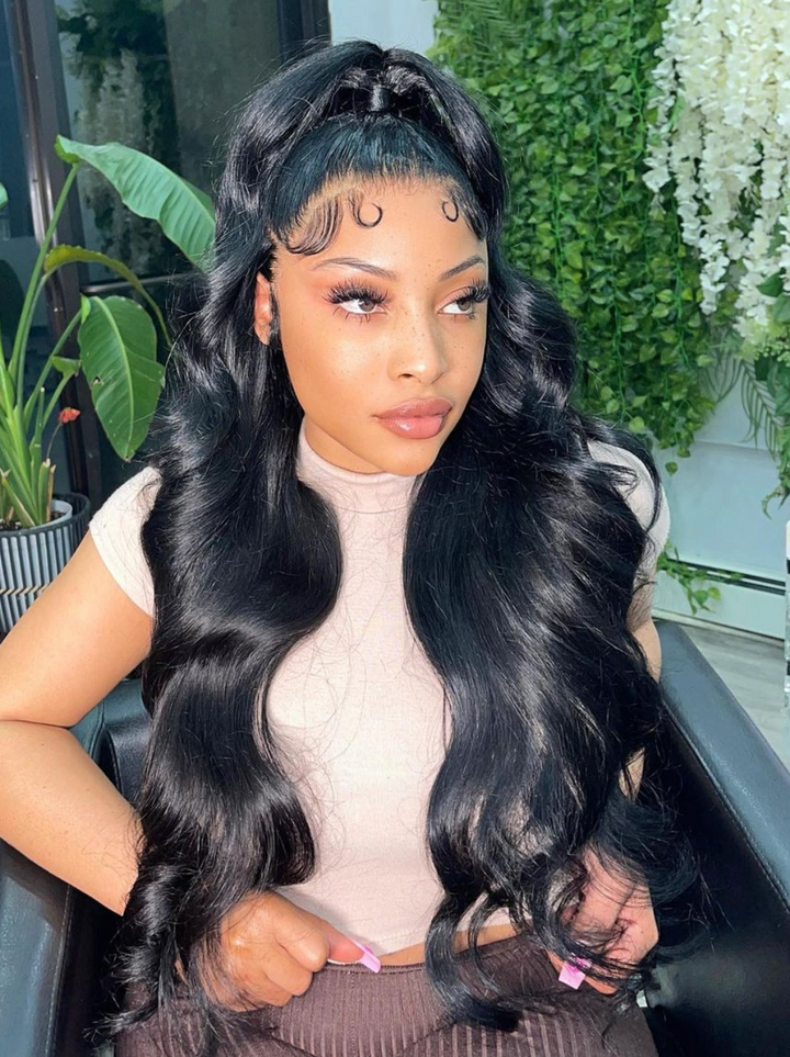 Dorsanee 250 Density 360 Full Lace Frontal Closure Body Wave Virgin Human Hair Wigs
