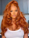 Dorsanee 250 Density Ginger Orange Body Wave 13x4 Lace Front Human Hair Wigs