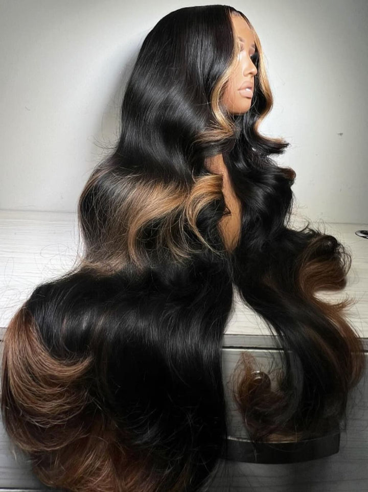 Dorsanee 300 400 Density Thick Full Volume Straight Body Wave Wand Curls 13x4 Lace Front Human Hair Wigs