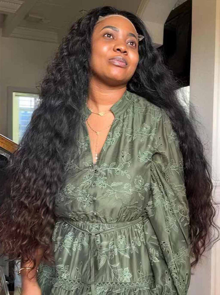 Dorsanee 300 400 Density Water Wave 13x4 Lace Front Virgin Human Hair Wig