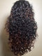Dorsanee 300 Density Black With Brown Streaks Wand Deep Curls 13x4 Lace Front Human Hair Wigs