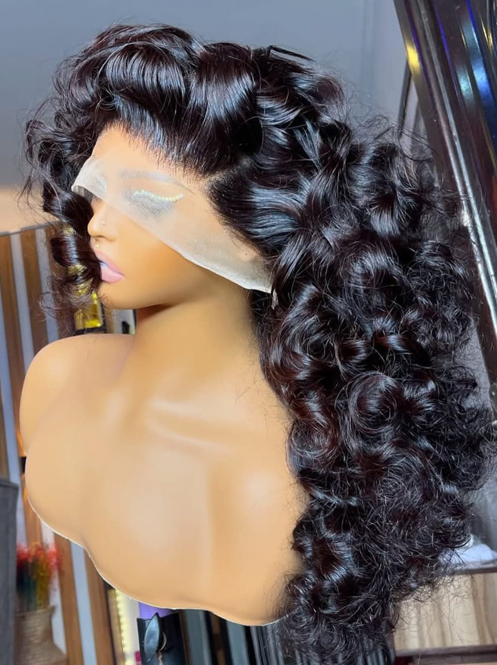 Dorsanee 300 Density Bouncy Loose Deep Curls 13x4 Lace Front Virgin Human Hair Wigs