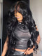 Dorsanee 300 Density Curtainn Bangs Body Wave 13x4 Lace Front Virgin Human Hair Wigs