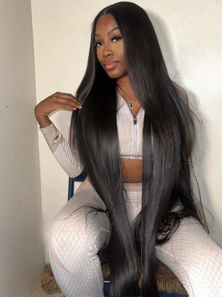 Dorsanee 42 40 38 36 34 32 30 inch Long 13x4 HD Lace Front Human Hair Wig Straight Body Water Wave Wigs