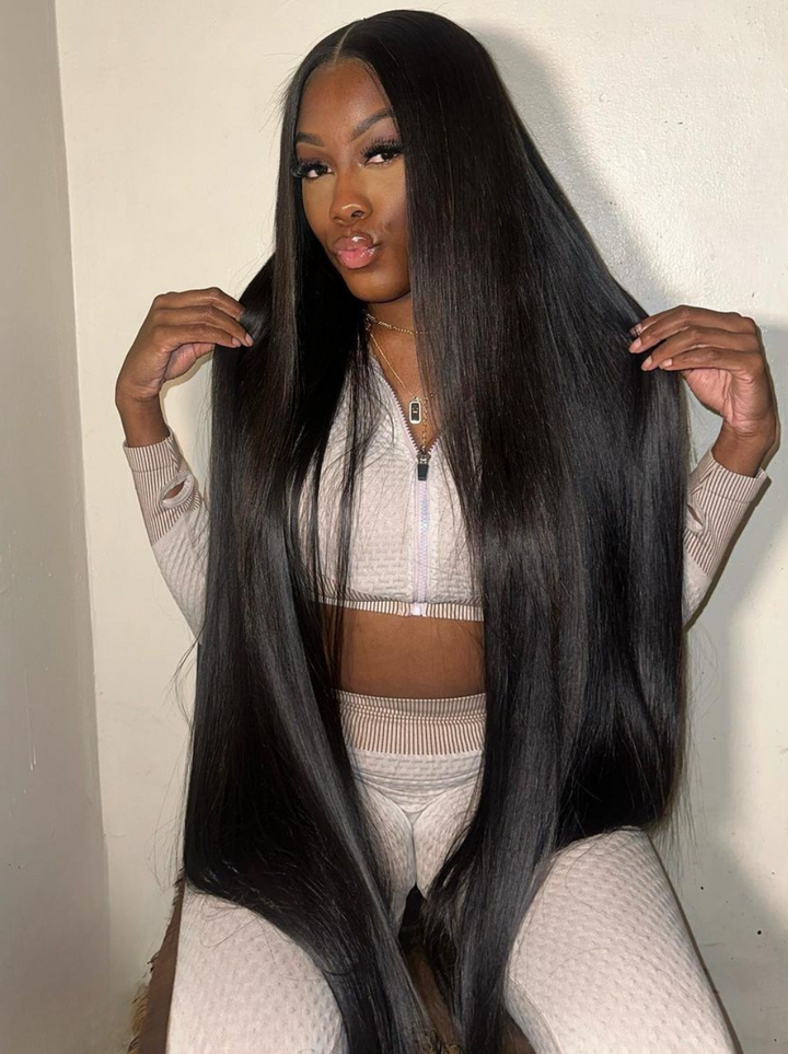 Dorsanee 42 40 38 36 34 32 30 inch Long 13x4 HD Lace Front Human Hair Wig Straight Body Water Wave Wigs