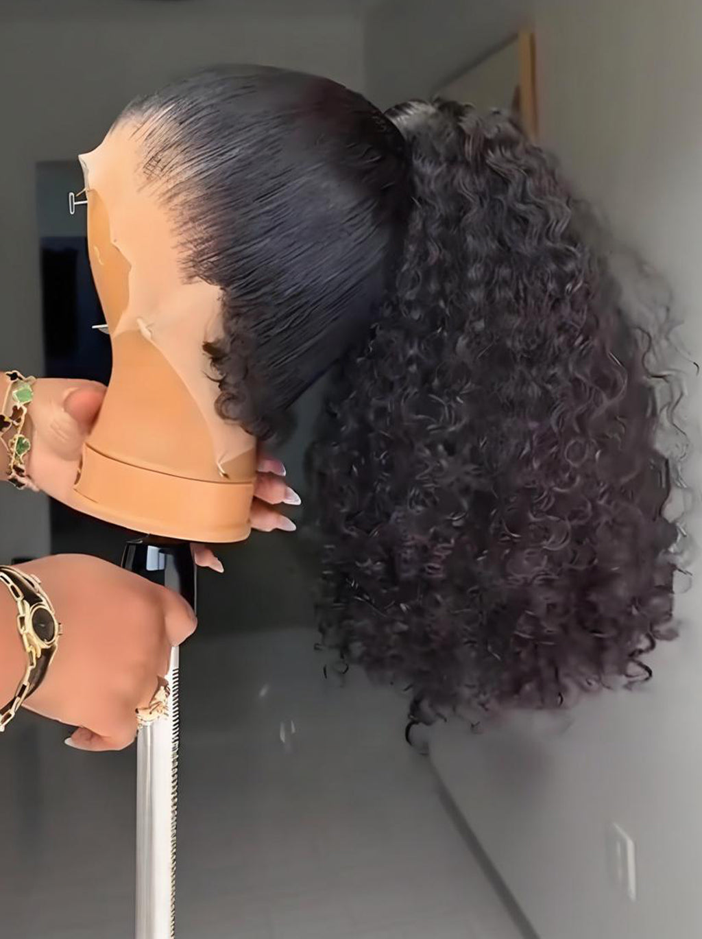 Dorsanee 360 Full Lace Front Pre-styled Water Wave Virgin Human Hair Wigs