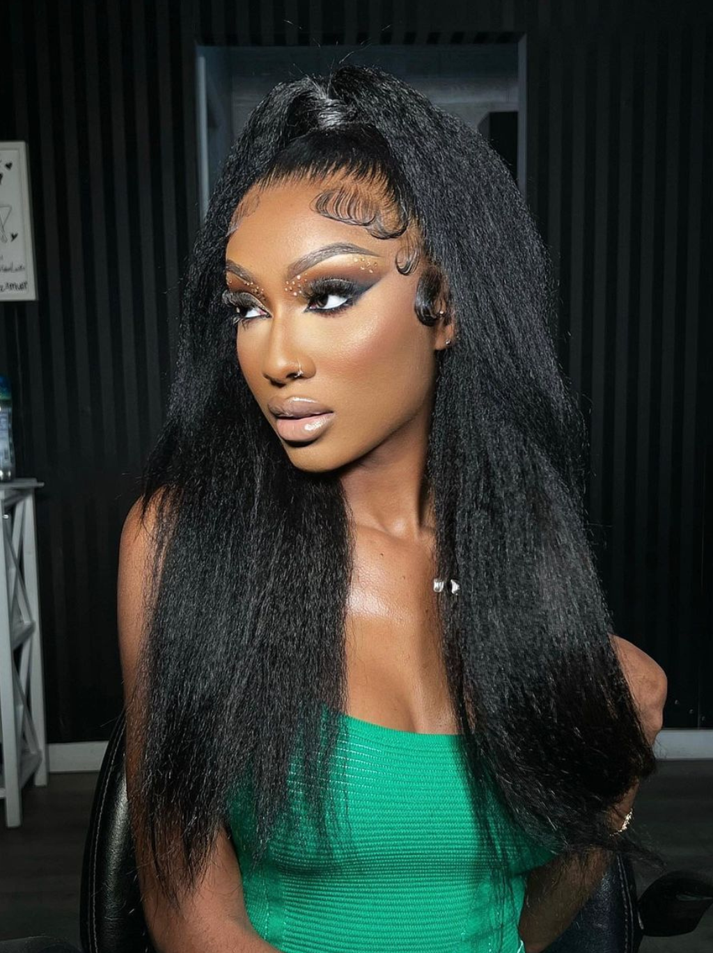 Dorsanee 360 Lace Frontal Yaki Kinky Straight Human Hair Wigs