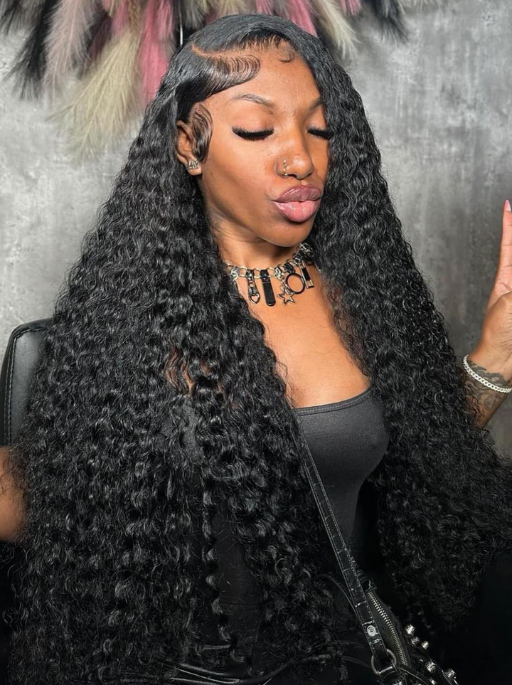 Dorsanee 42 40 38 36 34 32 30 inch Long 13x4 HD Lace Front Human Hair Wig Straight Body Water Wave Wigs
