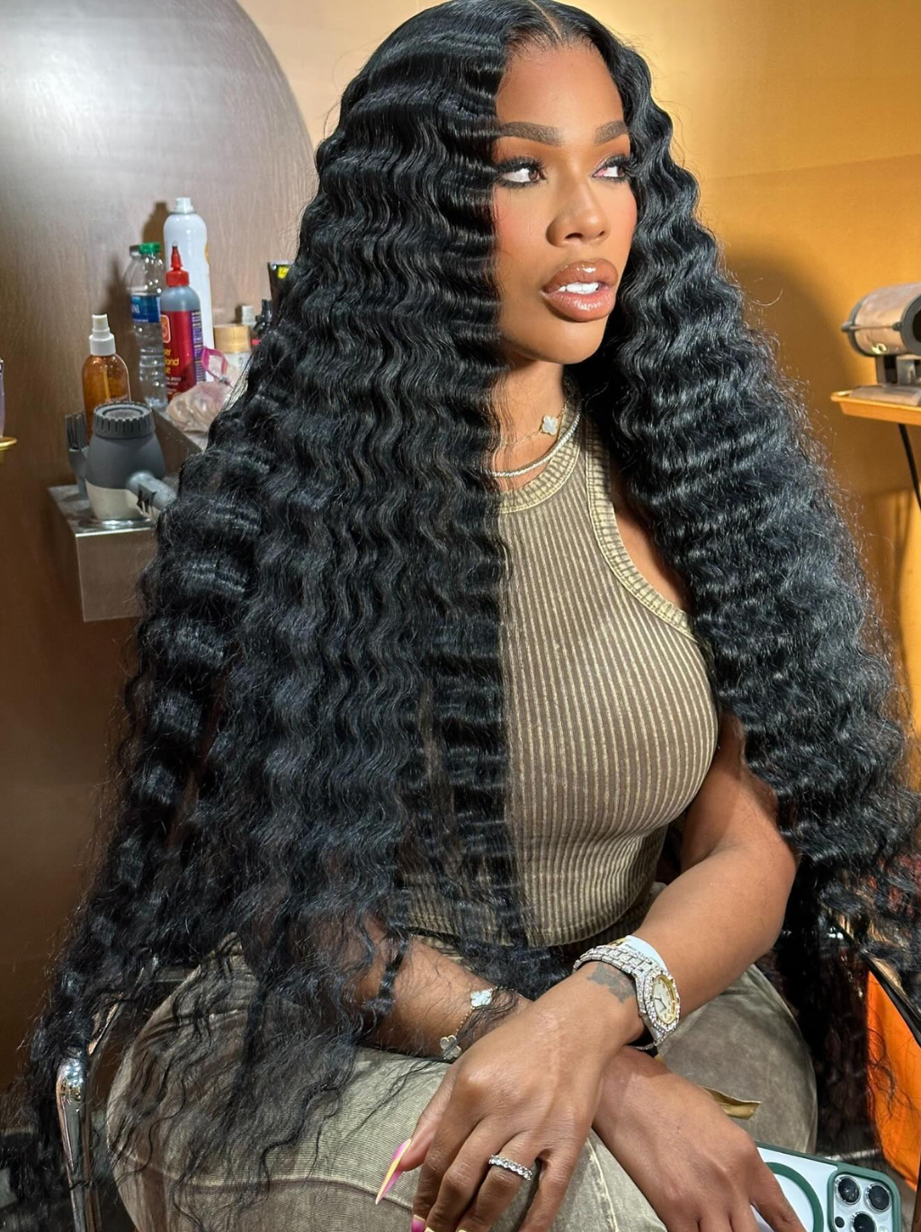 Dorsanee Knee Length Long Wig 42 40 38 36 34 32 30 inch 13x4 Lace Front Deep Wave Hair Wigs