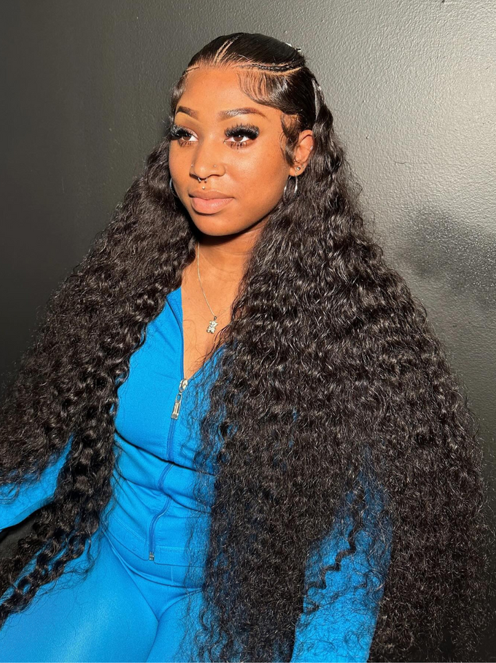 Dorsanee 42 40 38 36 34 32 30 inch Long 13x4 HD Lace Front Human Hair Wig Straight Body Water Wave Wigs