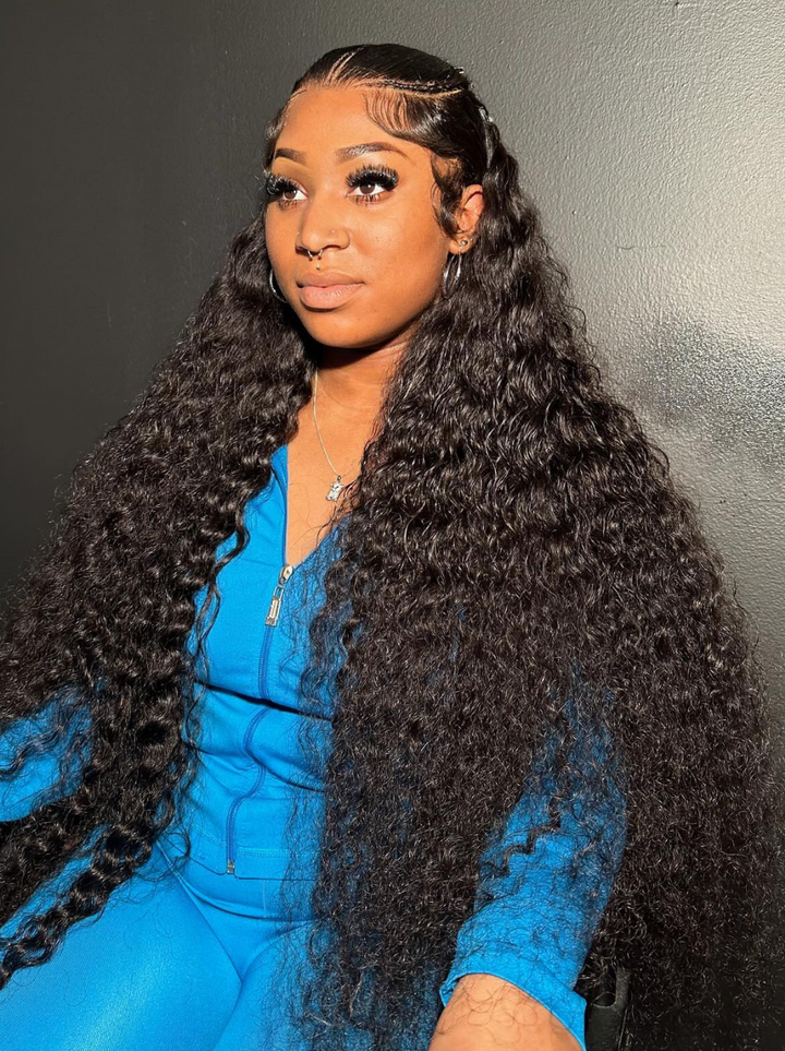 Dorsanee 42 40 38 36 34 32 30 inch Long 13x4 HD Lace Front Human Hair Wig Straight Body Water Wave Wigs