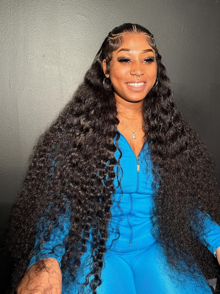 Dorsanee 42 40 38 36 34 32 30 inch Long 13x4 HD Lace Front Human Hair Wig Straight Body Water Wave Wigs