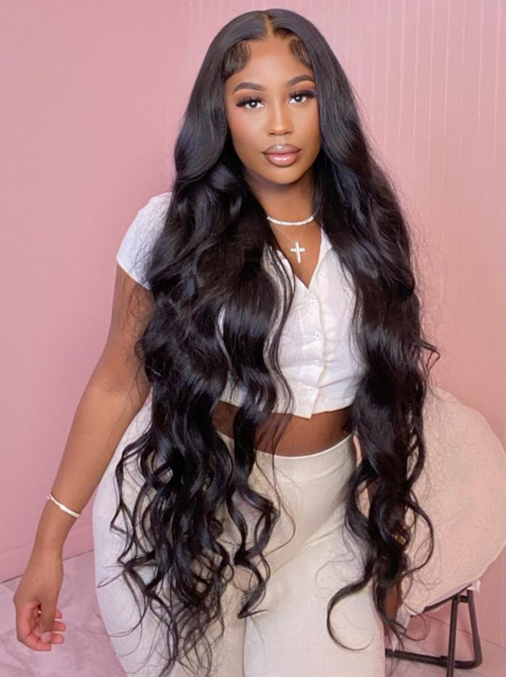 Dorsanee 42 40 38 36 34 32 30 inch Long 13x4 HD Lace Front Human Hair Wig Straight Body Water Wave Wigs