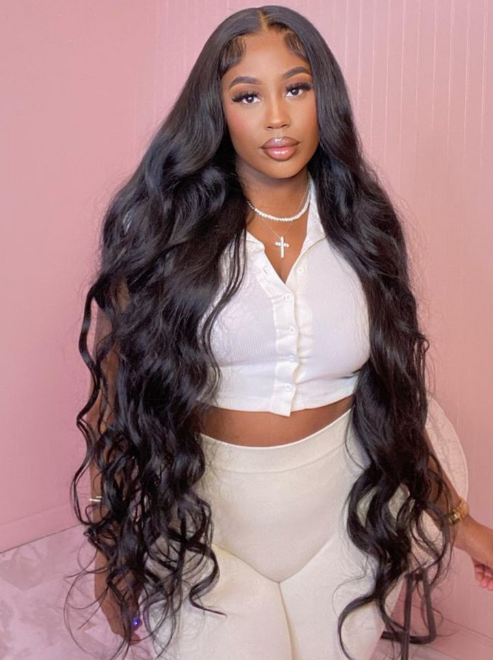 Dorsanee 42 40 38 36 34 32 30 inch Long 13x4 HD Lace Front Human Hair Wig Straight Body Water Wave Wigs