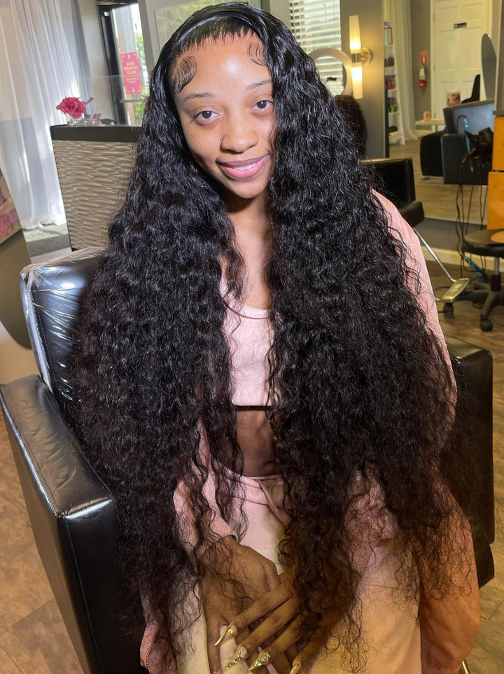 Dorsanee Long Wig 42 40 38 36 34 32 30 inch Deep Wave Curly 13x4 Lace Front Human Hair Wigs