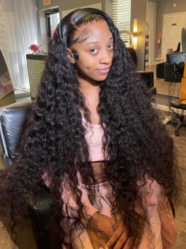 Dorsanee Long Wig 42 40 38 36 34 32 30 inch Deep Wave Curly 13x4 Lace Front Human Hair Wigs