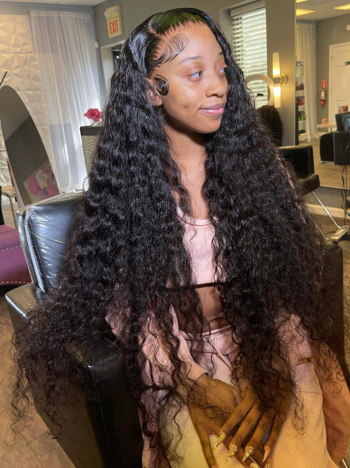 Dorsanee Long Wig 42 40 38 36 34 32 30 inch Deep Wave Curly 13x4 Lace Front Human Hair Wigs