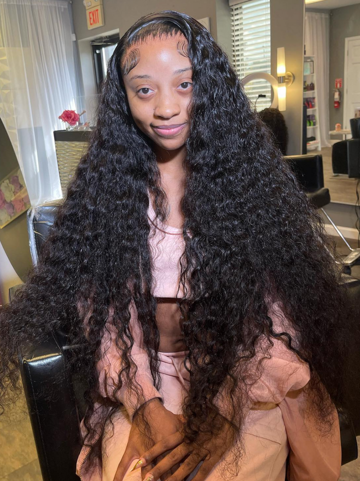 Dorsanee Long Wig 42 40 38 36 34 32 30 inch Deep Wave Curly 13x4 Lace Front Human Hair Wigs